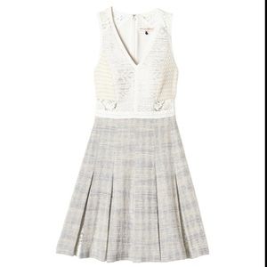 NEW Rebecca Taylor pleated mixed tweed dress 6
